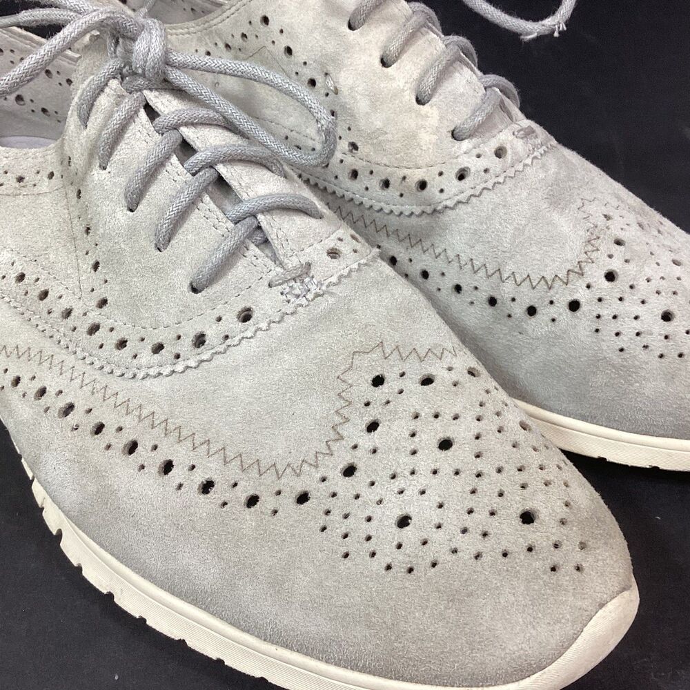 Cole Haan Grand Os -Women's Sz 8.5(B) -Gray Suede -Oxford Dress Shoes D44059 - Picture 5 of 11